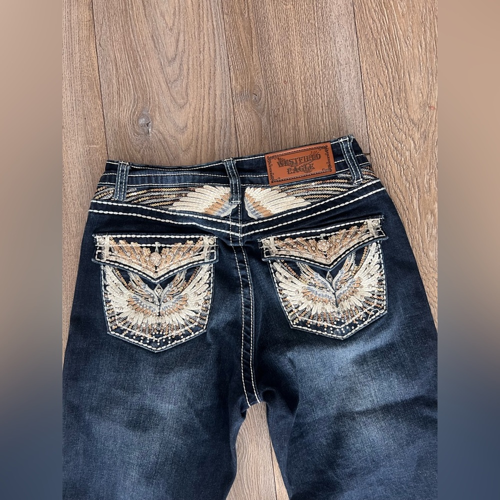 Dark Blue Women's Bootcut Jeans - Brand Unspecified - Picture 3 of 7
